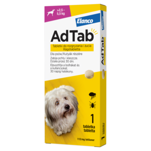 AdTab rágótabletta 2,5-5,5 kg tömegű kutyáknak