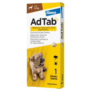 AdTab rágótabletta 1,3-2,5 kg tömegű kutyáknak