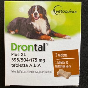 Drontal Plus XL 525/504/175 mg féreghajtó kutyáknak (2db)