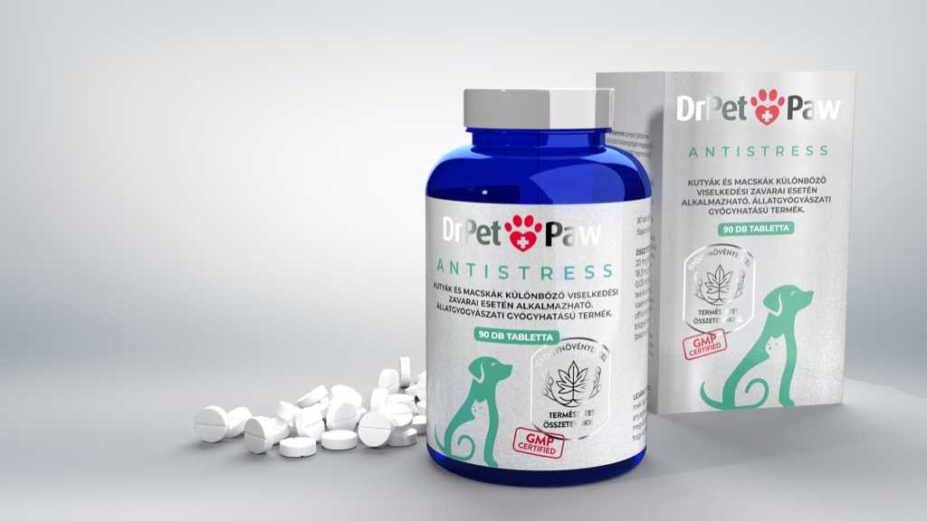 DrPetPaw Antistress macska és kutya nyugtató tabletta 90 tabletta