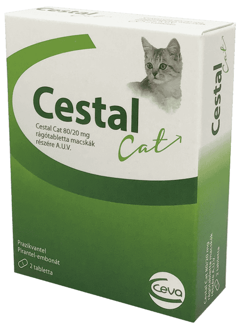 Cestal Cat rágótabletta – féreghajtó macskáknak 2 tabletta