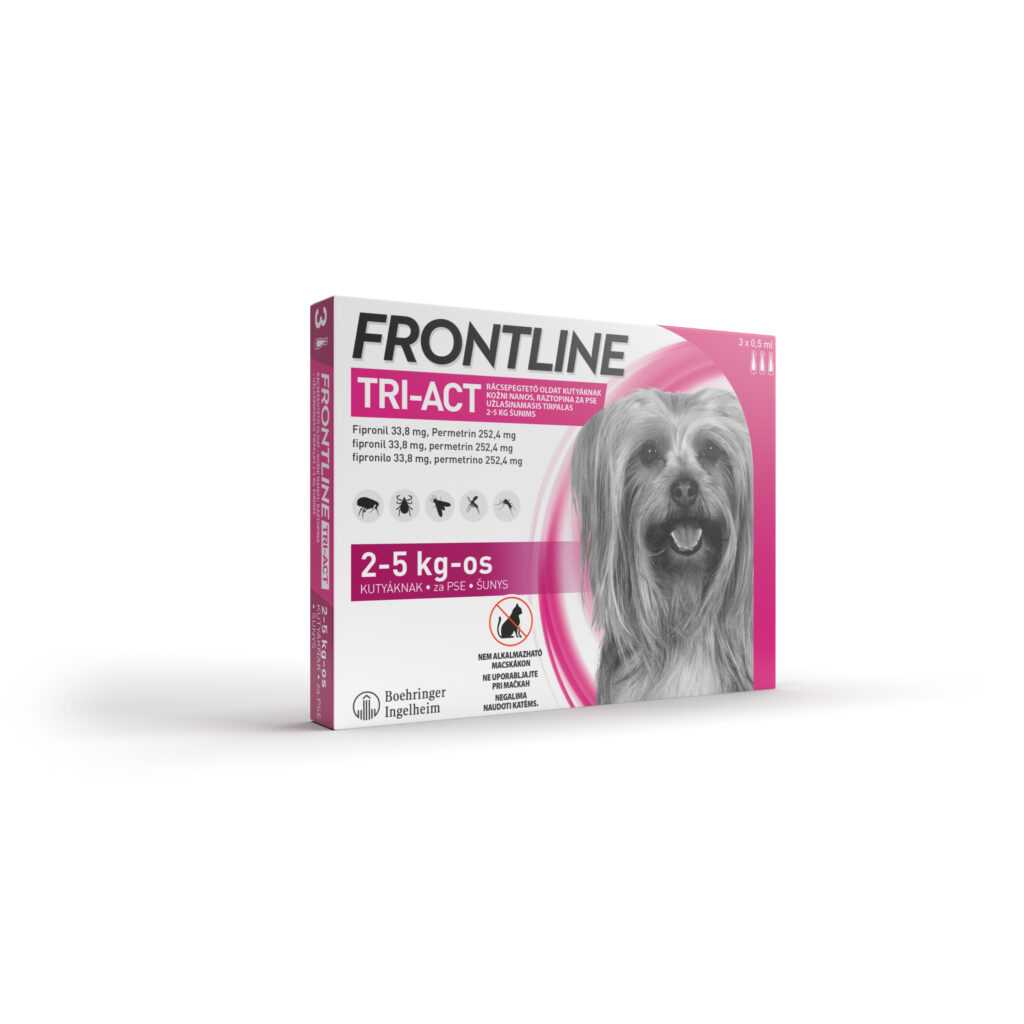 Frontline Tri-Act Spot On XS – Mini kutyáknak (2–5 kg)