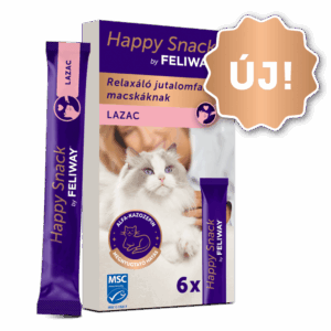 Happy Snack by FELIWAY - krémes, relaxáló macska jutalomfalat lazac ízesítés 6 db