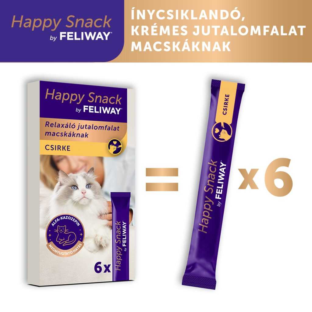 Happy Snack by FELIWAY - krémes, relaxáló macska jutalomfalat csirke ízesítés 6 db - Image 8