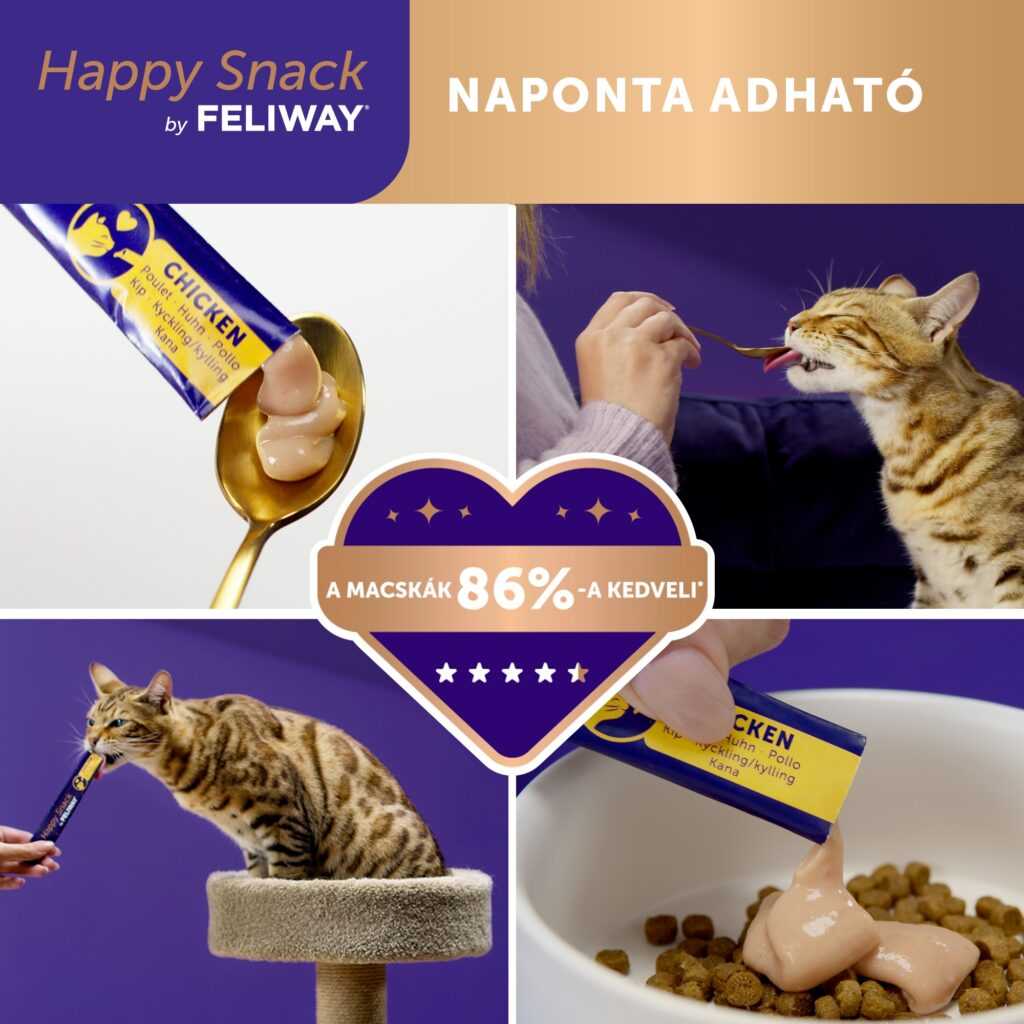 Happy Snack by FELIWAY - krémes, relaxáló macska jutalomfalat csirke ízesítés 6 db - Image 3