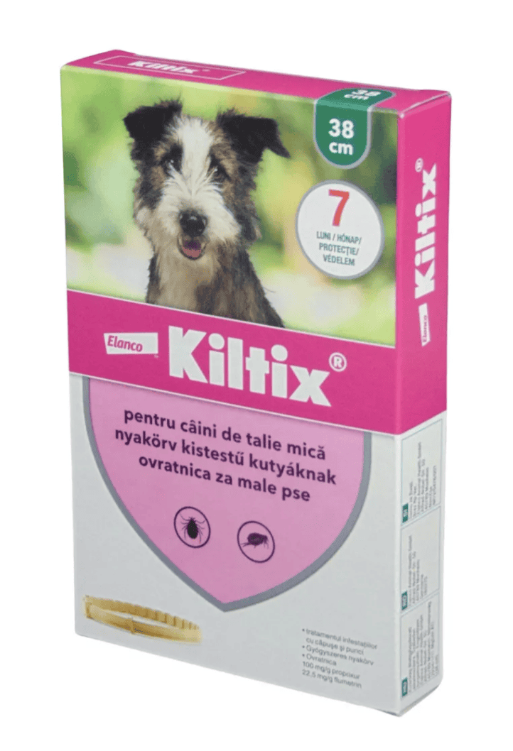Kiltix kullancs- és bolhairtó nyakörv kistestű kutyáknak 38 cm 1x