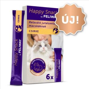 Happy Snack by FELIWAY - krémes, relaxáló macska jutalomfalat csirke ízesítés 6 db