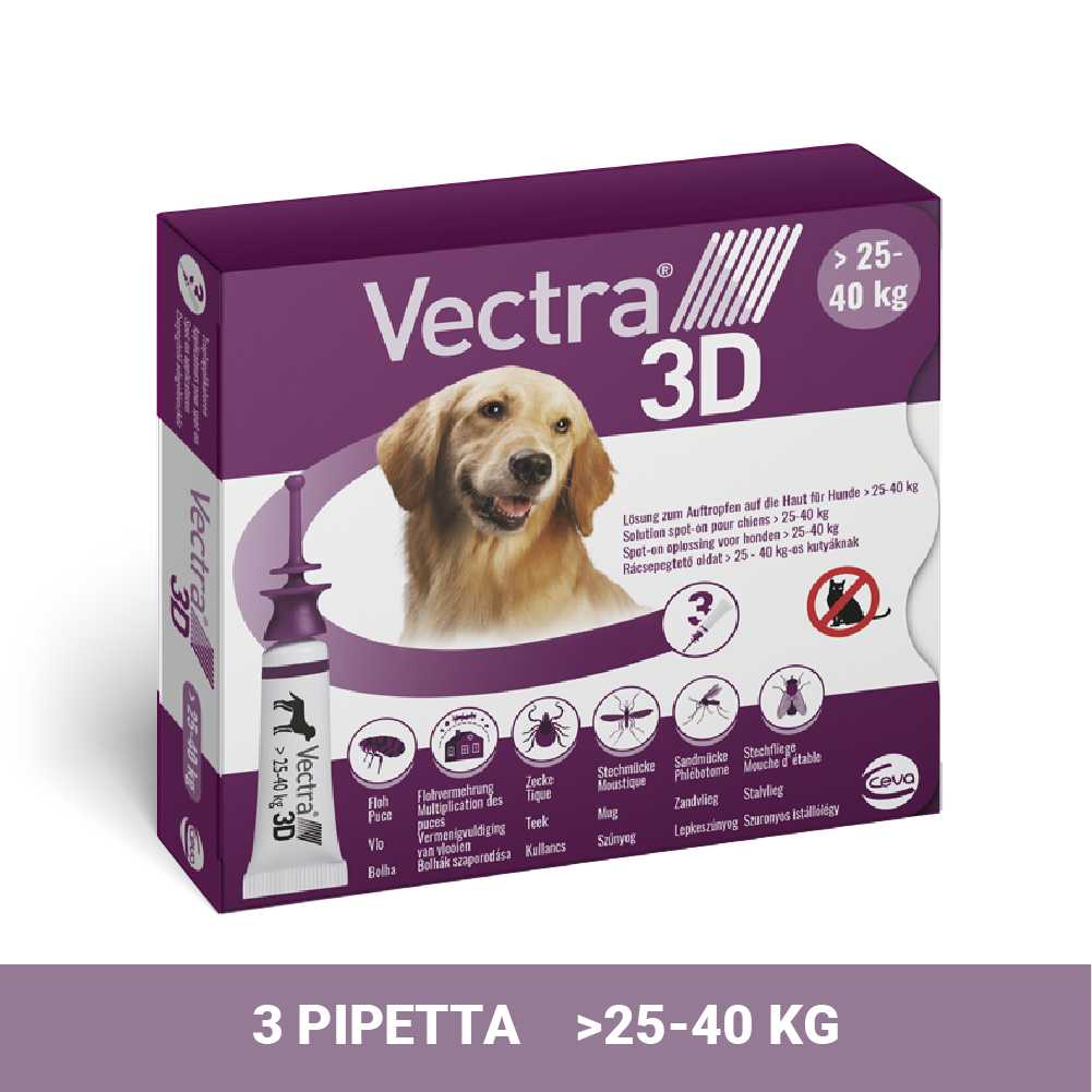 Vectra 3D Spot On 25-40 kg tömegű kutyáknak – Védelem szúnyog, kullancs és bolha ellen - Image 14