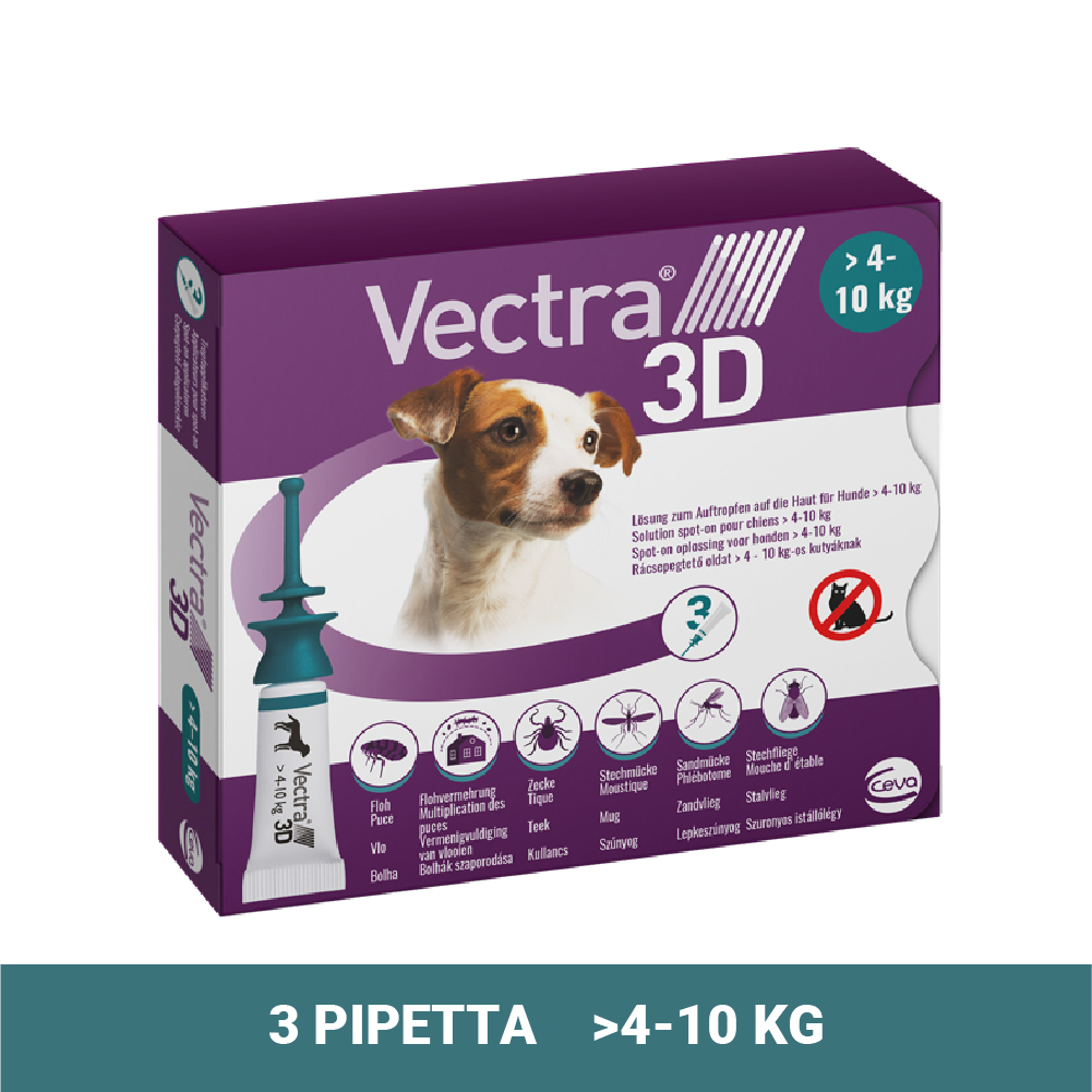 Vectra 3D Spot On 4-10 kg tömegű kutyáknak – Védelem szúnyog, kullancs és bolha ellen - Image 15