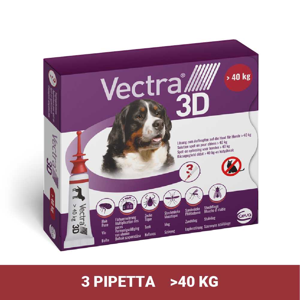 Vectra 3D Spot On 40-66 kg tömegű kutyáknak – Védelem szúnyog, kullancs és bolha ellen - Image 15