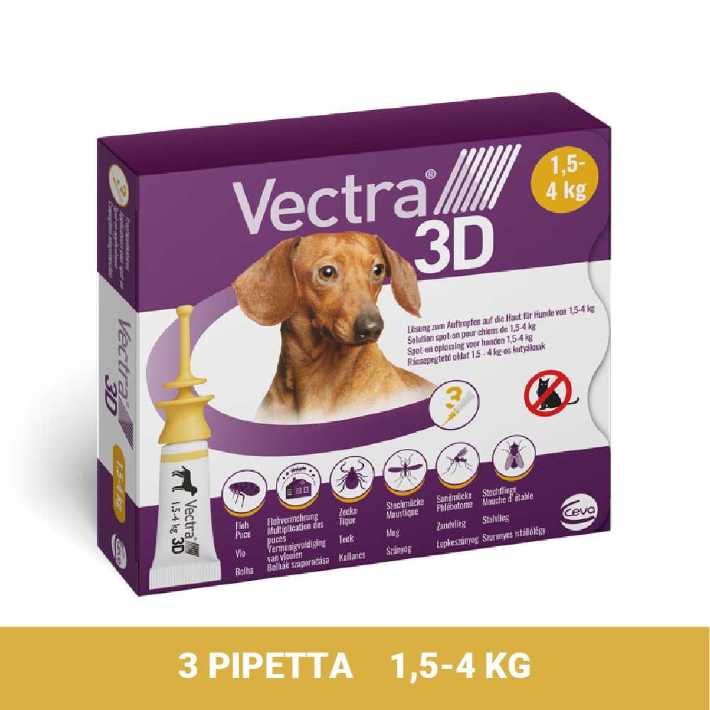 Vectra 3D Spot On 1,5-4 kg tömegű kutyáknak – Védelem szúnyog, kullancs és bolha ellen - Image 3