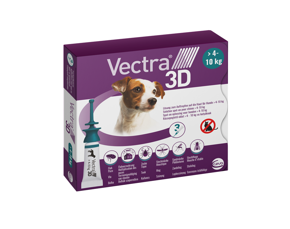 Vectra 3D Spot On 4-10 kg tömegű kutyáknak – Védelem szúnyog, kullancs és bolha ellen