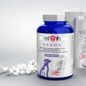 DrPetPaw DERMA – Bőr és szőrzet támogató tabletta 90 tabletta
