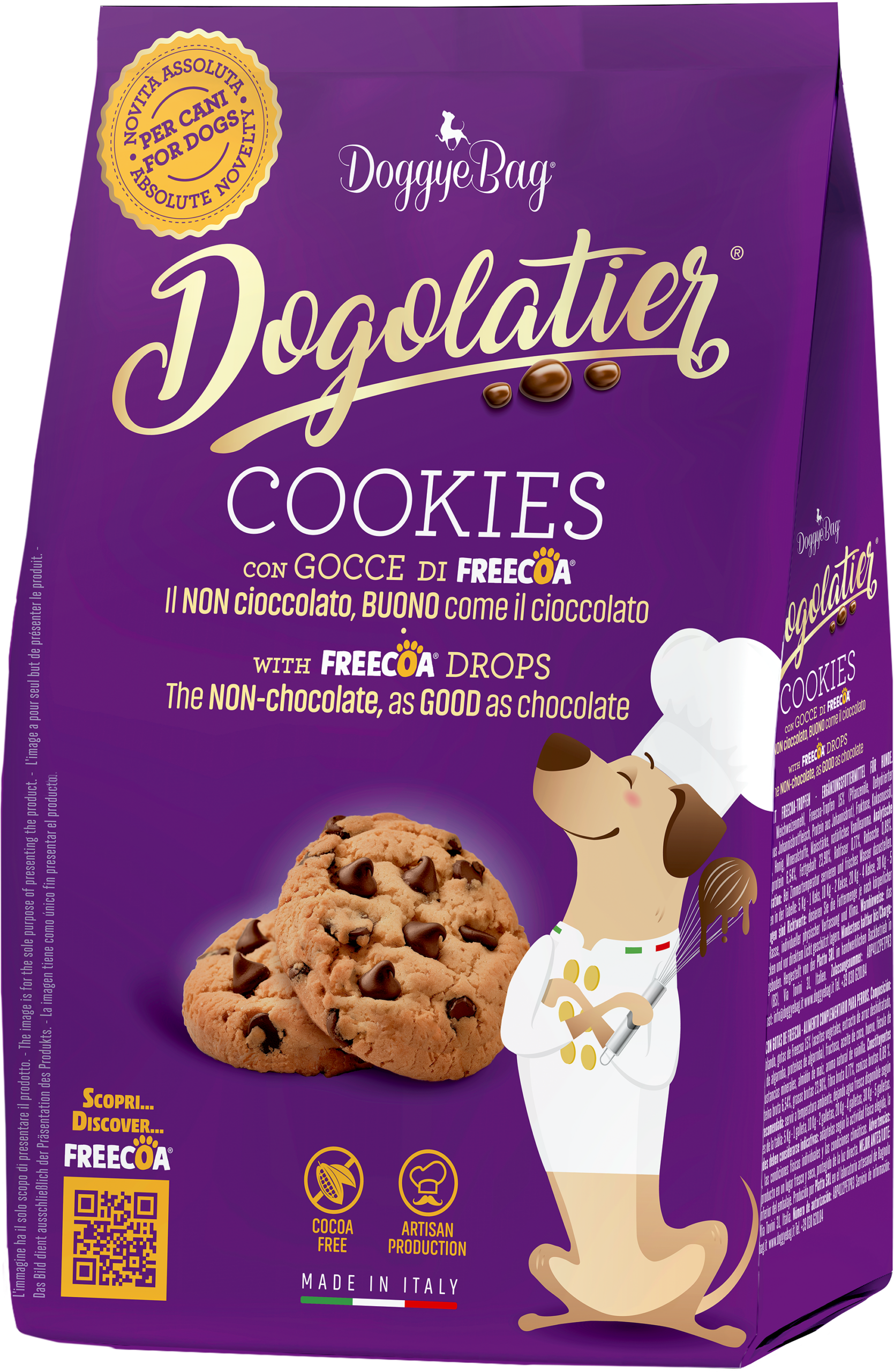 DoggyeBag Dogolatier Cookies – prémium kutyakeksz FREECOA darabkákkal