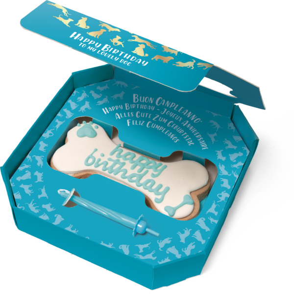 DoggyeBag Dog B-Day Bone kibontott díszdobozban