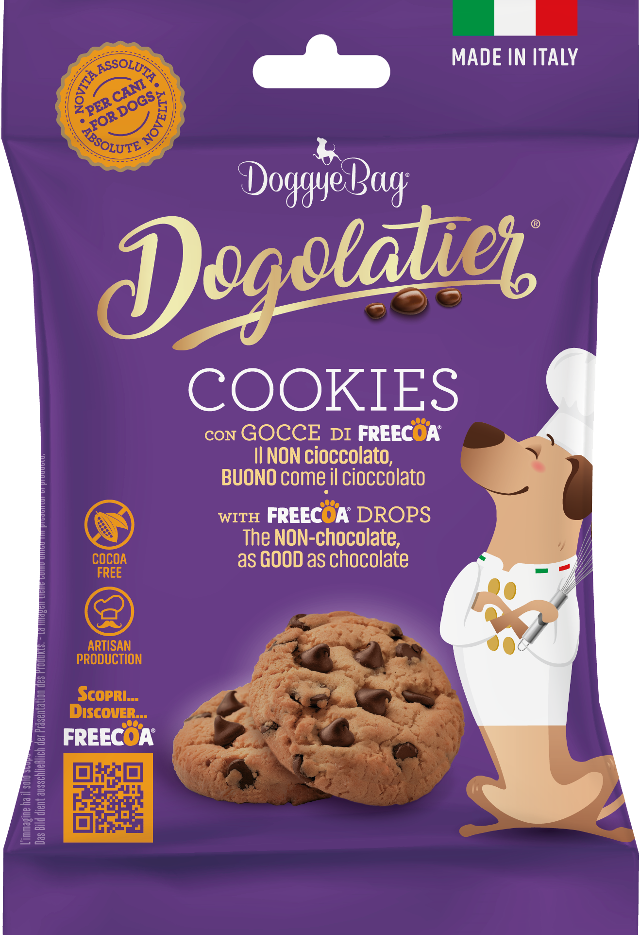 DoggyeBag Dogolatier Cookies – prémium kutyakeksz FREECOA darabkákkal